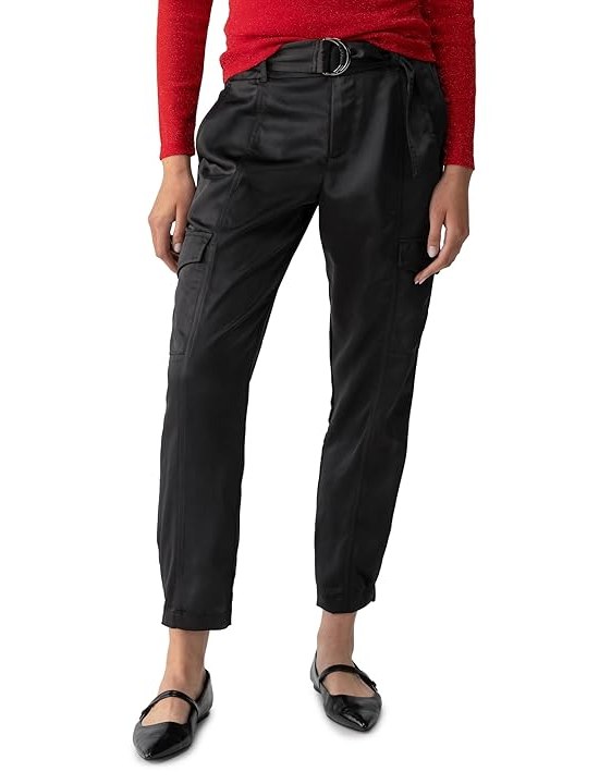 Sanctuary Classy Cargo Trousers Womens Dress Pants Black