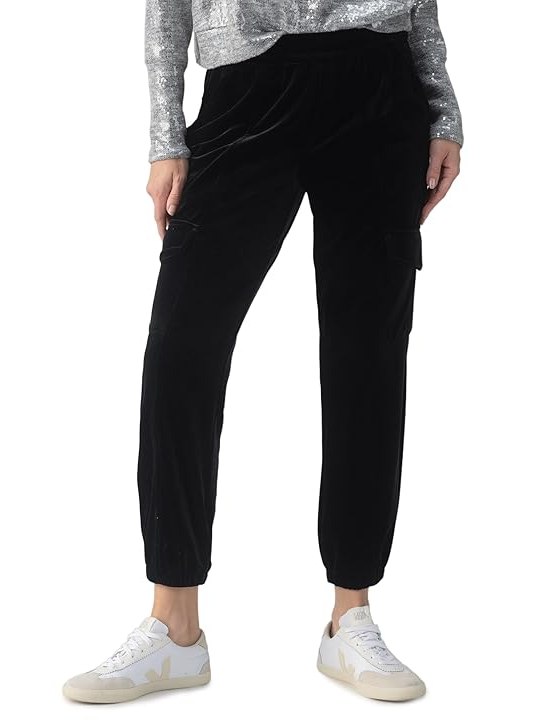 Sanctuary Relaxed Velvet Rebel Womens Dress Pants Black