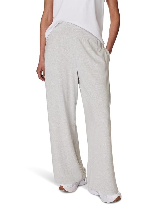 Sweaty Betty Modal Wide Leg Pants Womens, Light Grey Marl